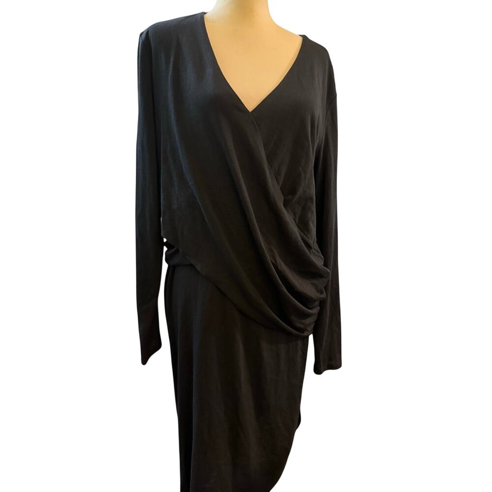 Sundance Catalog Sheath Dress Drape Long Sleeve V Neck Long Sleeve Womens XLarge